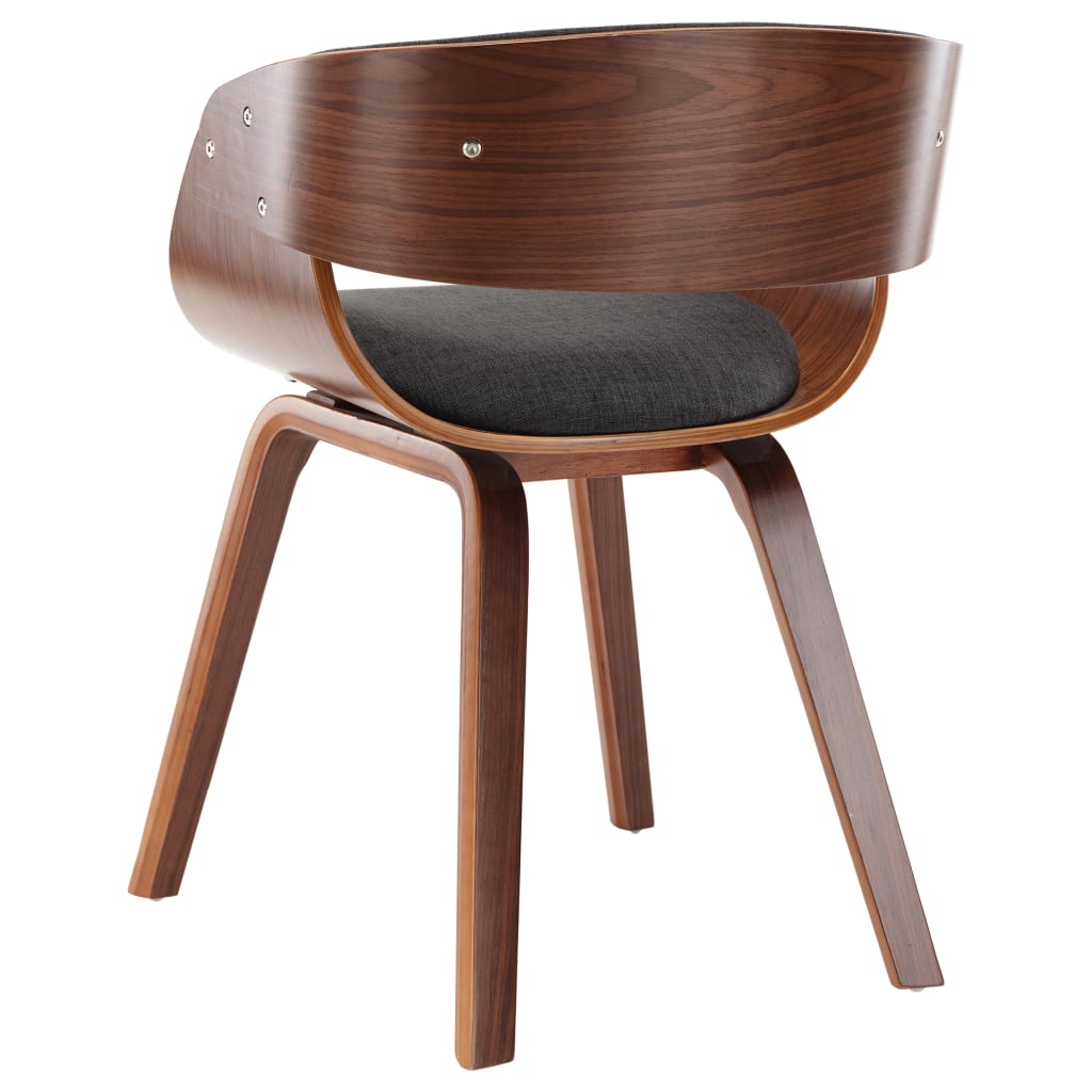 Eetkamerstoelen 6 st gebogen hout en stof grijs is nu te koop bij PeponiXL, paradijselijk wonen!