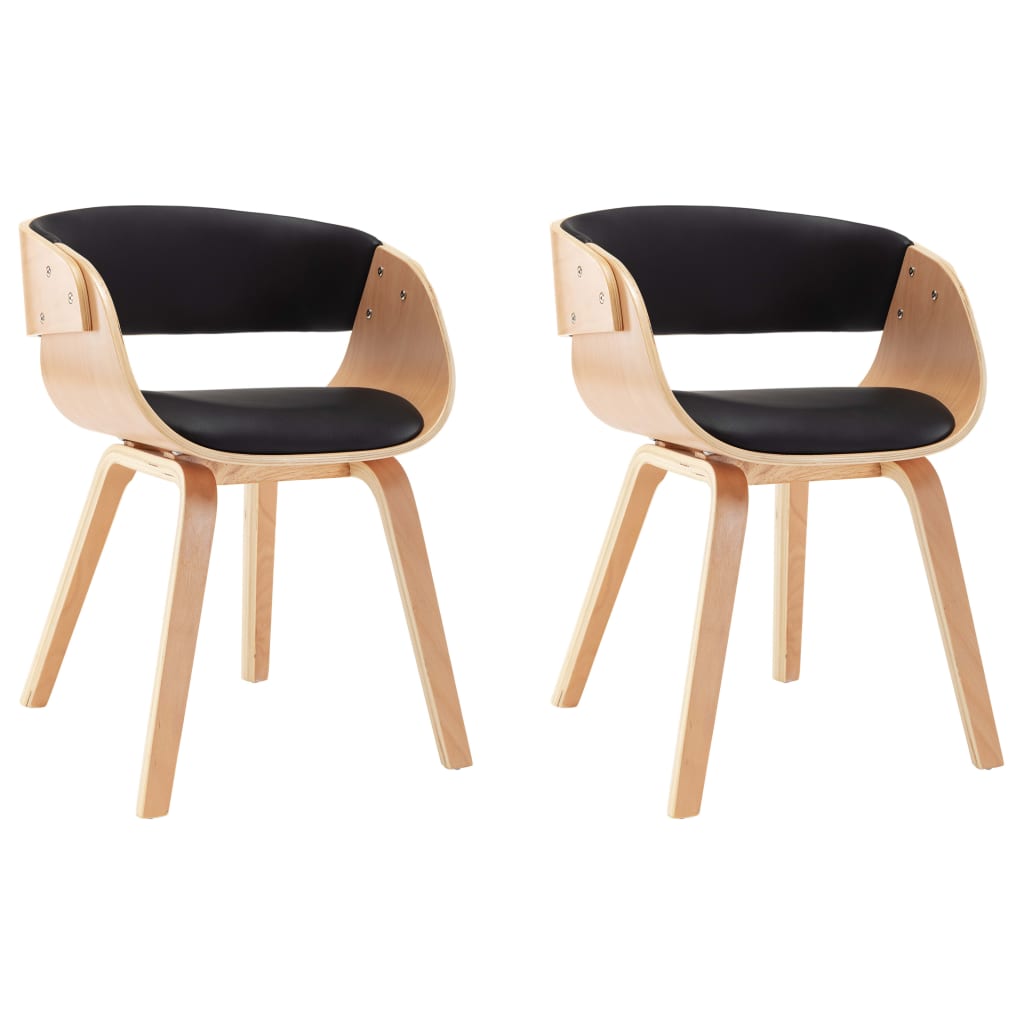 Eetkamerstoelen 2 st gebogen hout en kunstleer is nu te koop bij PeponiXL, paradijselijk wonen!