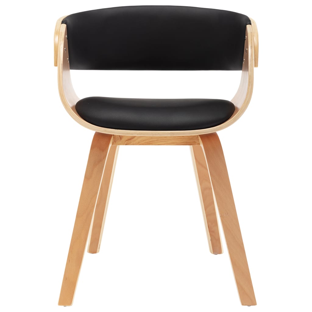 Eetkamerstoelen 6 st gebogen hout en kunstleer zwart is nu te koop bij PeponiXL, paradijselijk wonen!