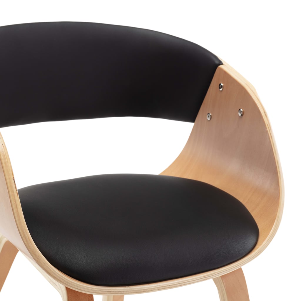 Eetkamerstoelen 6 st gebogen hout en kunstleer zwart is nu te koop bij PeponiXL, paradijselijk wonen!