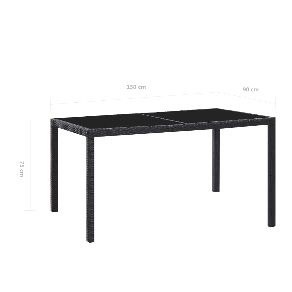 7-delige Tuinset poly rattan zwart is nu te koop bij PeponiXL, paradijselijk wonen!