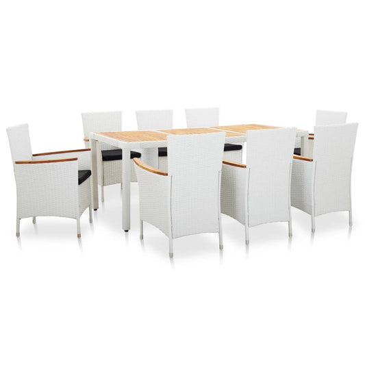 9-delige Tuinset poly rattan wit is nu te koop bij PeponiXL, paradijselijk wonen!