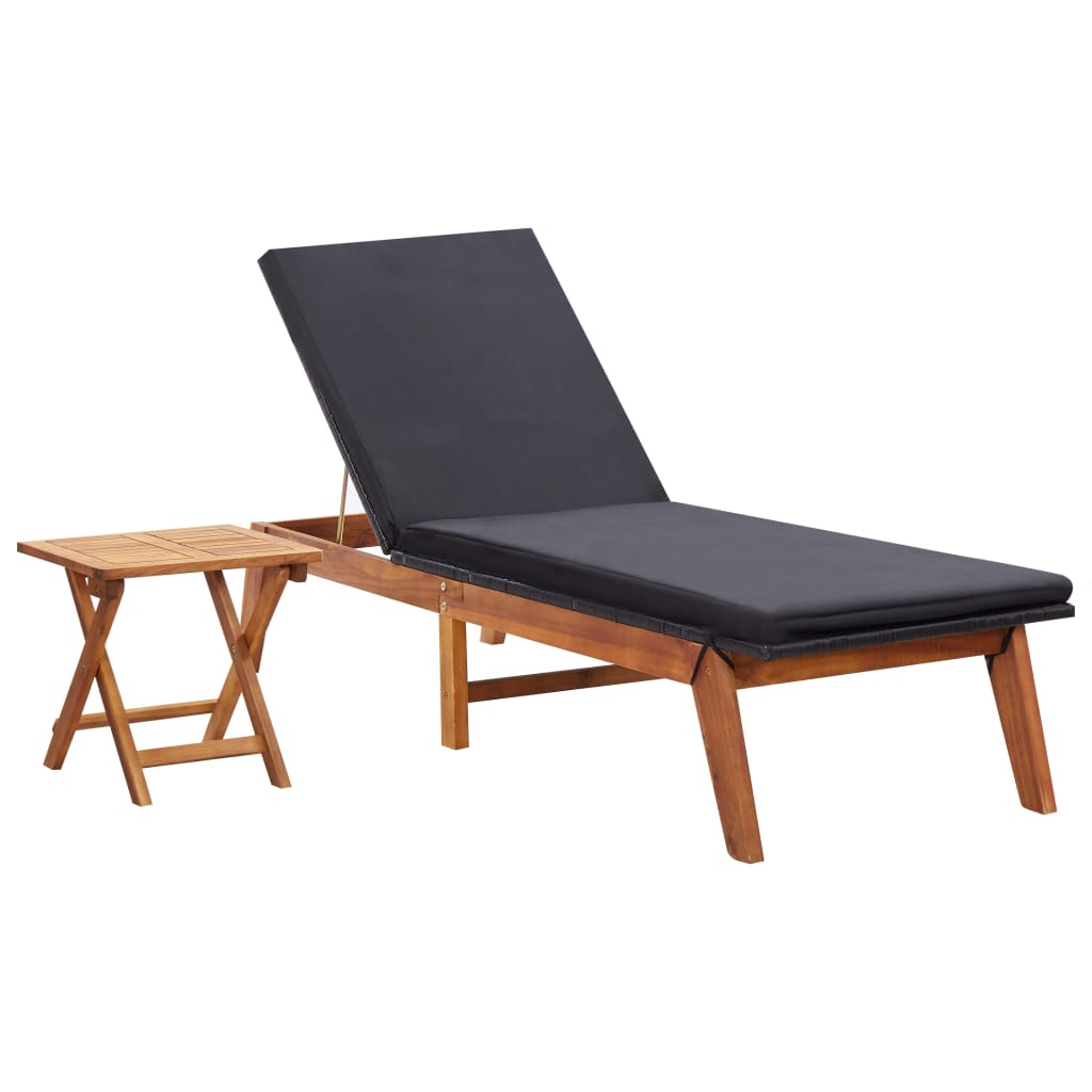 Ligbed met tafel poly rattan en massief acaciahout is nu te koop bij PeponiXL, paradijselijk wonen!