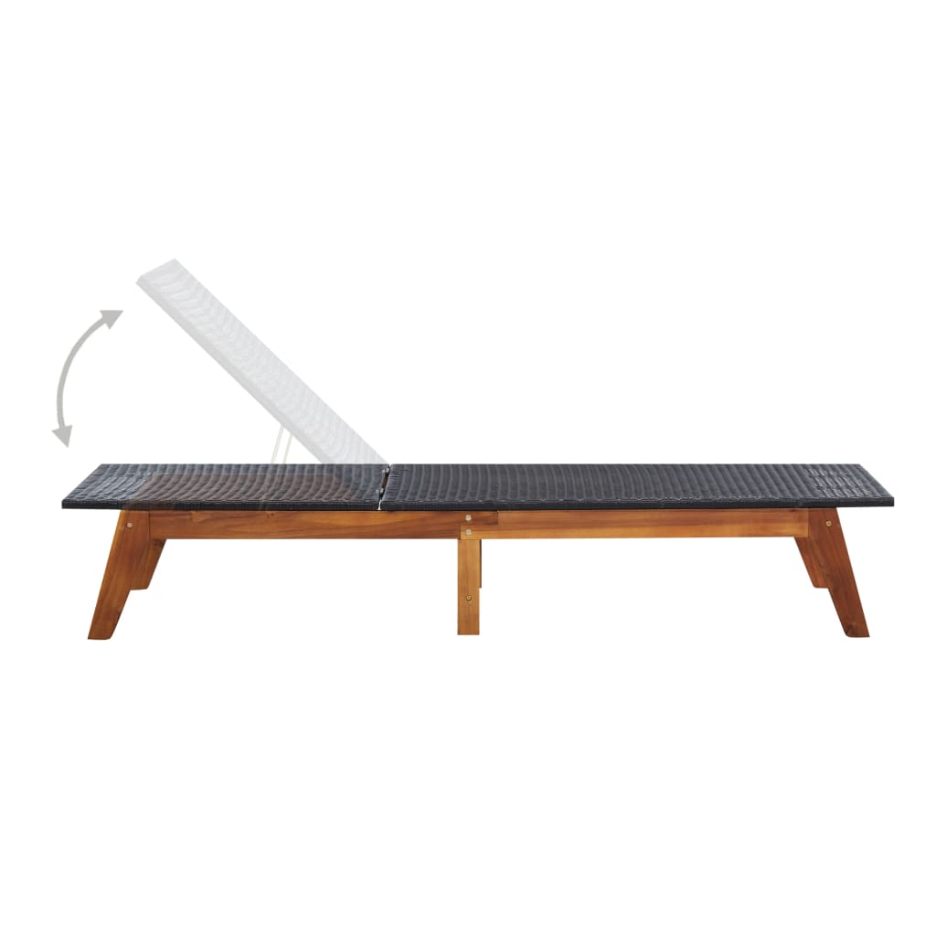 Ligbed met tafel poly rattan en massief acaciahout is nu te koop bij PeponiXL, paradijselijk wonen!