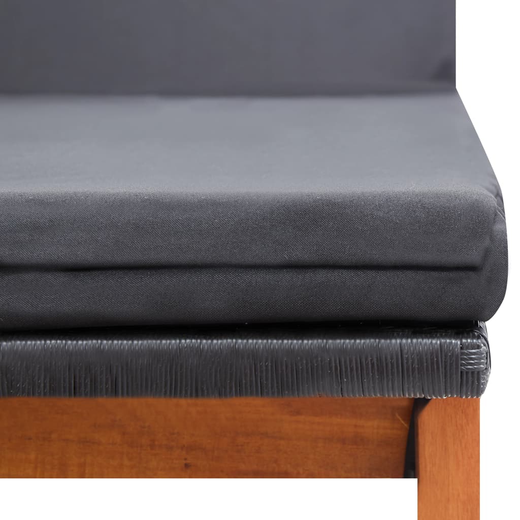 Ligbed met tafel poly rattan en massief acaciahout is nu te koop bij PeponiXL, paradijselijk wonen!
