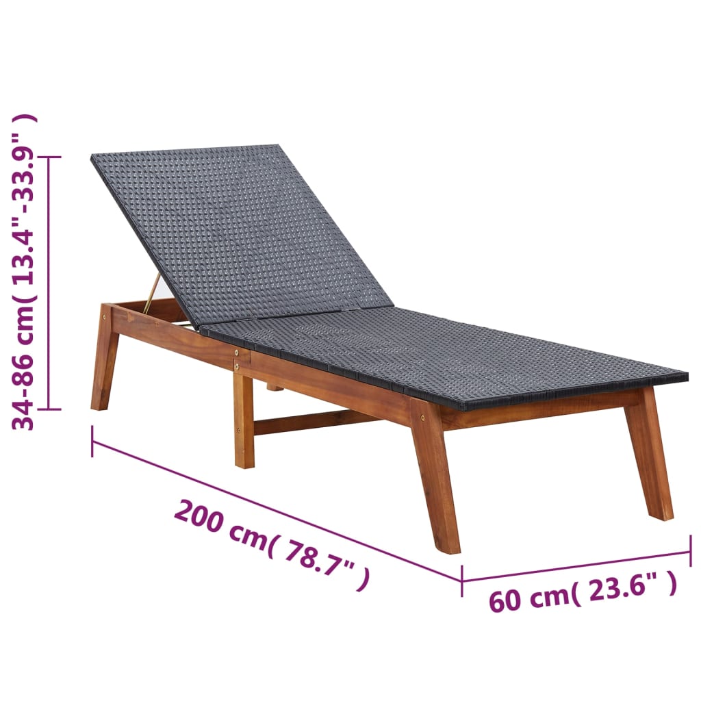 Ligbed met tafel poly rattan en massief acaciahout is nu te koop bij PeponiXL, paradijselijk wonen!