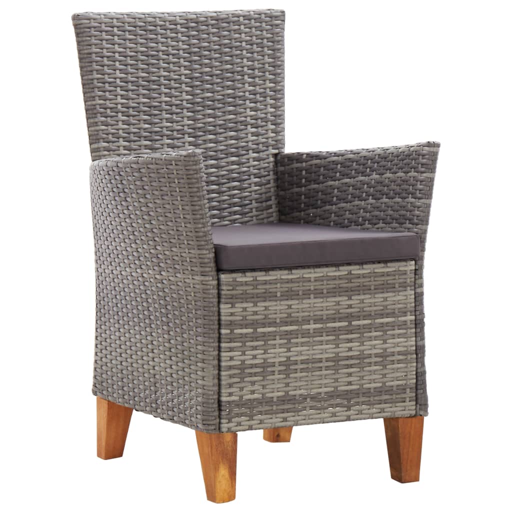 9-delige Eethoek poly rattan en massief acaciahout grijs is nu te koop bij PeponiXL, paradijselijk wonen!