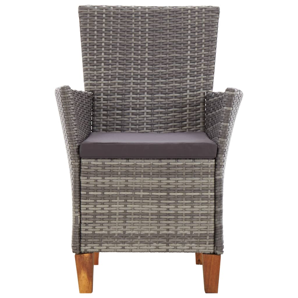 9-delige Eethoek poly rattan en massief acaciahout grijs is nu te koop bij PeponiXL, paradijselijk wonen!