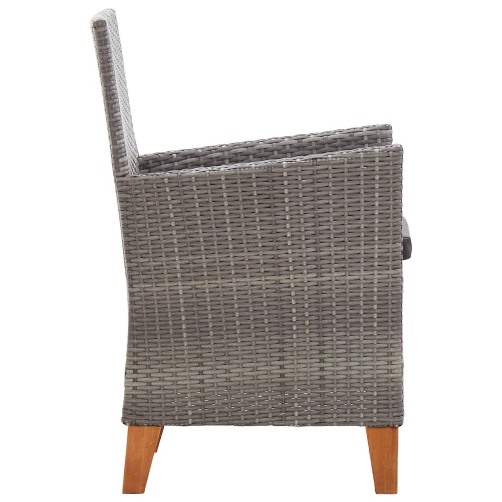 9-delige Eethoek poly rattan en massief acaciahout grijs is nu te koop bij PeponiXL, paradijselijk wonen!