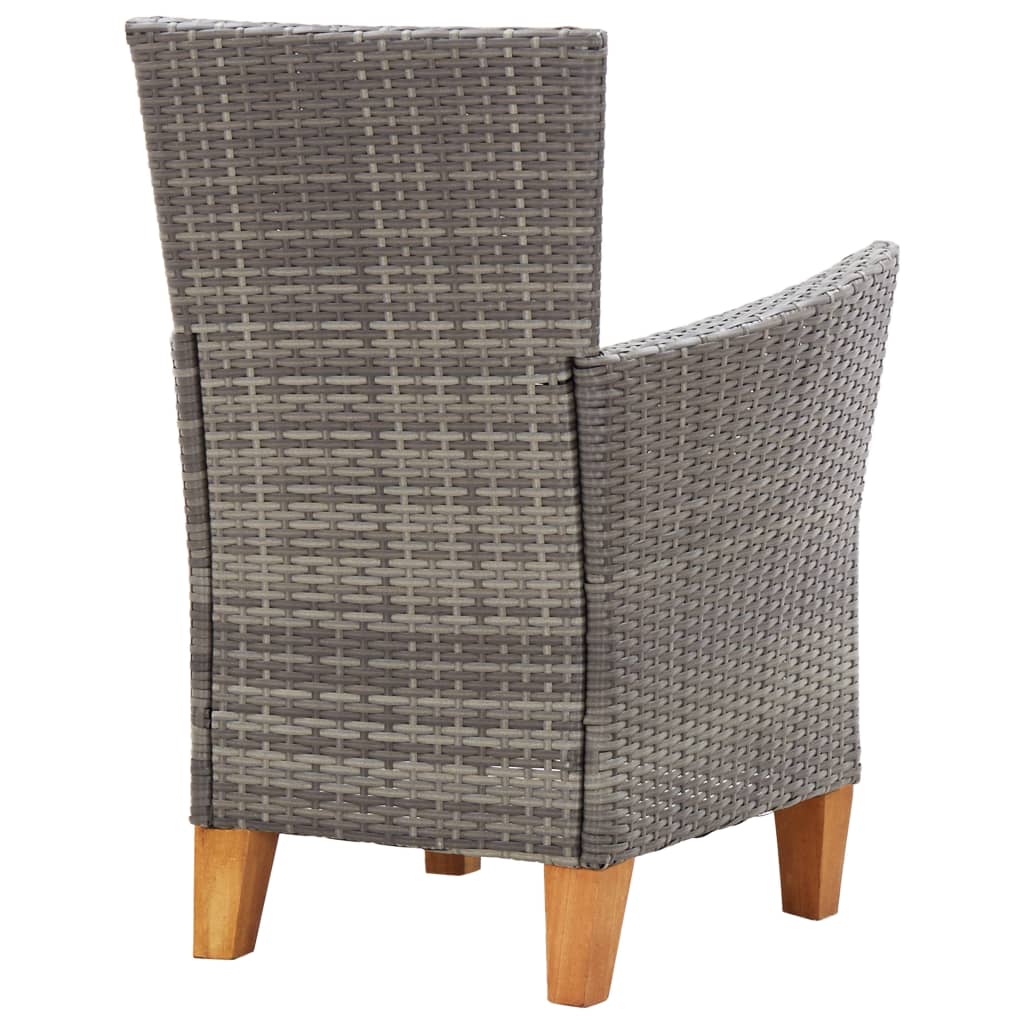 9-delige Eethoek poly rattan en massief acaciahout grijs is nu te koop bij PeponiXL, paradijselijk wonen!