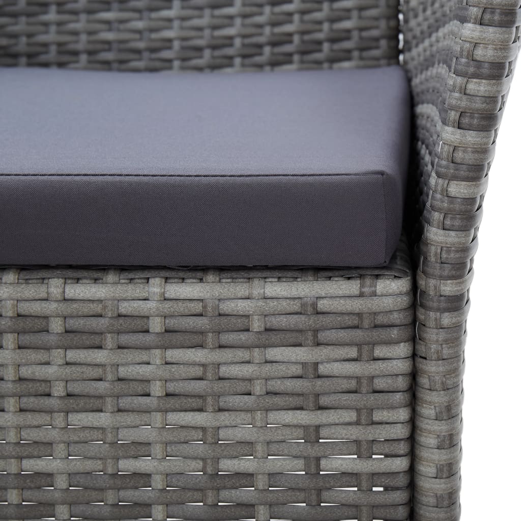 9-delige Tuinset met kussens poly rattan grijs is nu te koop bij PeponiXL, paradijselijk wonen!