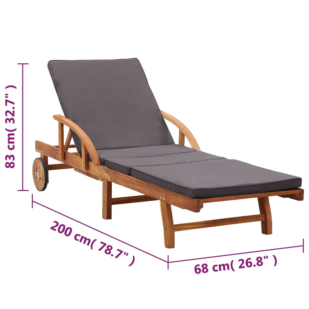 Ligbed met kussen massief acaciahout is nu te koop bij PeponiXL, paradijselijk wonen!