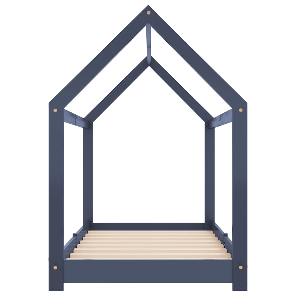 Kinderbedframe massief grenenhout grijs 70x140 cm is nu te koop bij PeponiXL, paradijselijk wonen!