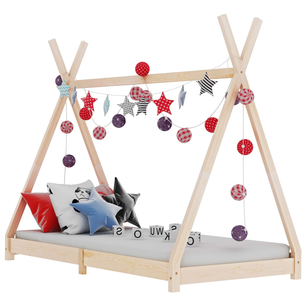 Kinderbedframe massief grenenhout 90x200 cm is nu te koop bij PeponiXL, paradijselijk wonen!