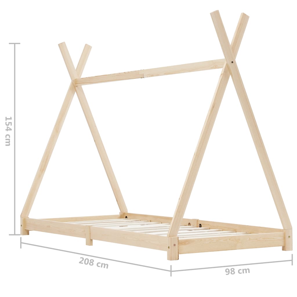 Kinderbedframe massief grenenhout 90x200 cm is nu te koop bij PeponiXL, paradijselijk wonen!