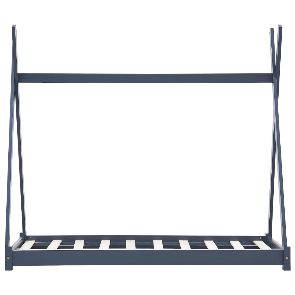 Kinderbedframe massief grenenhout grijs 90x200 cm is nu te koop bij PeponiXL, paradijselijk wonen!