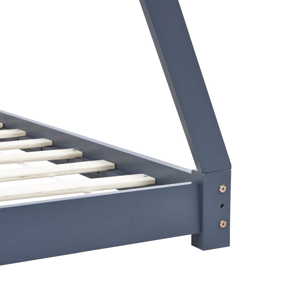 Kinderbedframe massief grenenhout grijs 90x200 cm is nu te koop bij PeponiXL, paradijselijk wonen!