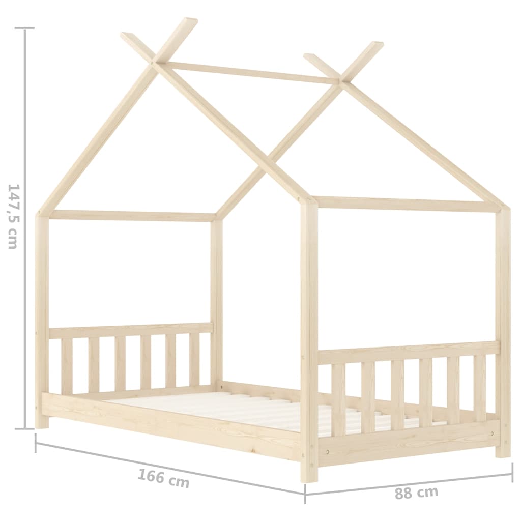 Kinderbedframe massief grenenhout 80x160 cm is nu te koop bij PeponiXL, paradijselijk wonen!