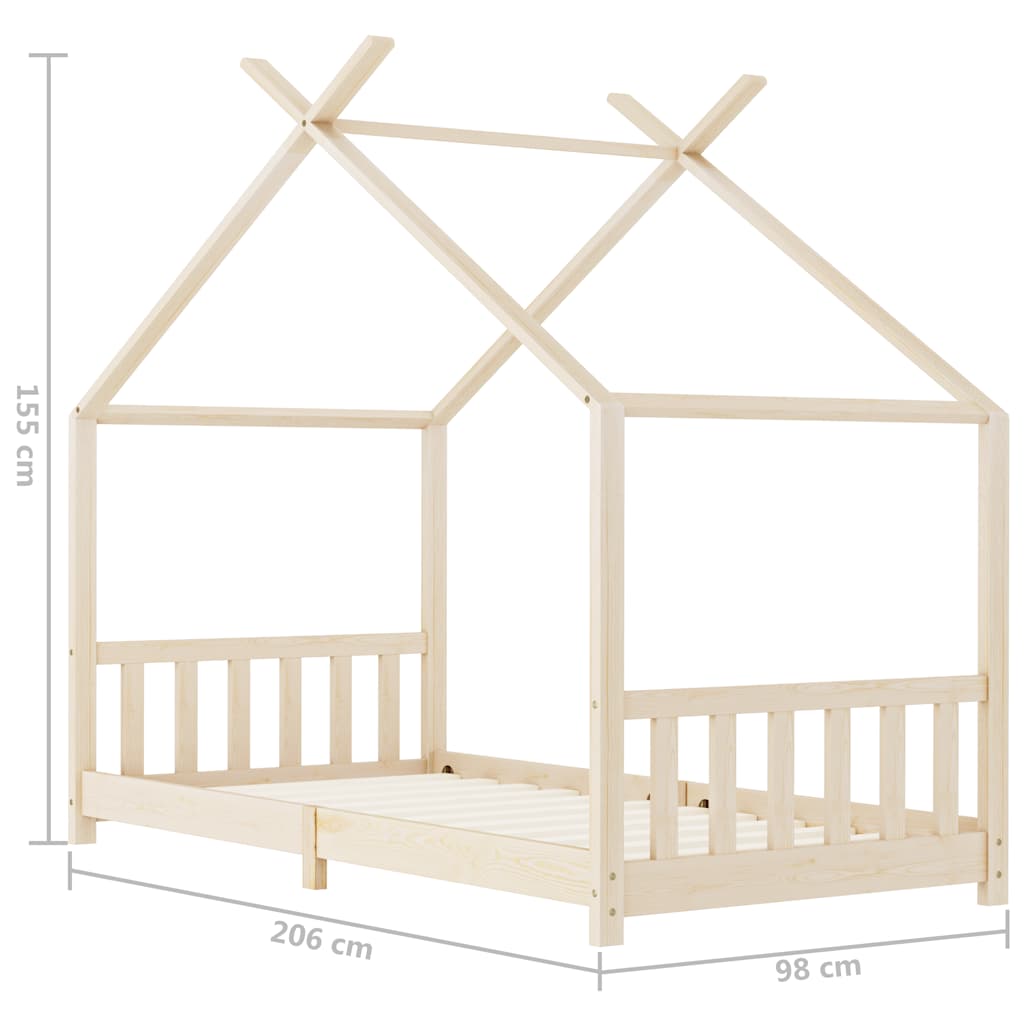 Kinderbedframe massief grenenhout 90x200 cm is nu te koop bij PeponiXL, paradijselijk wonen!
