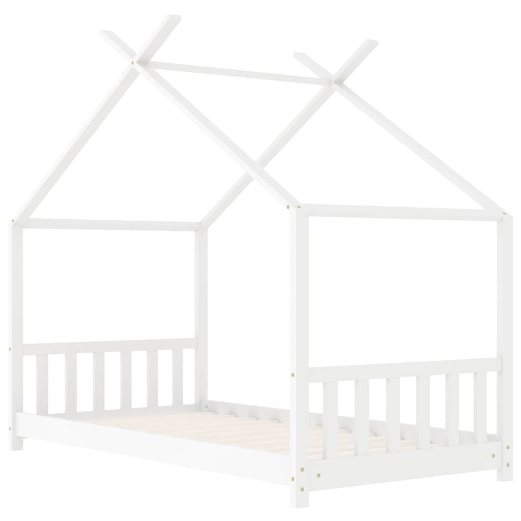 Kinderbedframe massief grenenhout wit 80x160 cm is nu te koop bij PeponiXL, paradijselijk wonen!