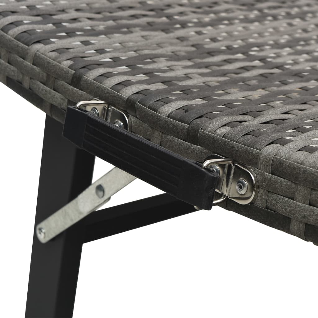 Ligbed inklapbaar met kussen poly rattan grijs is nu te koop bij PeponiXL, paradijselijk wonen!