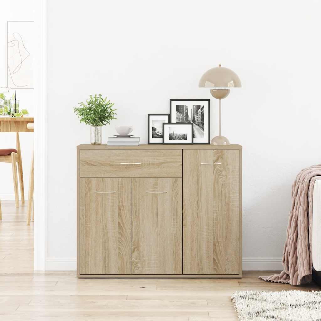 Dressoir 88x30x70 cm bewerkt hout sonoma eikenkleurig is nu te koop bij PeponiXL, paradijselijk wonen!