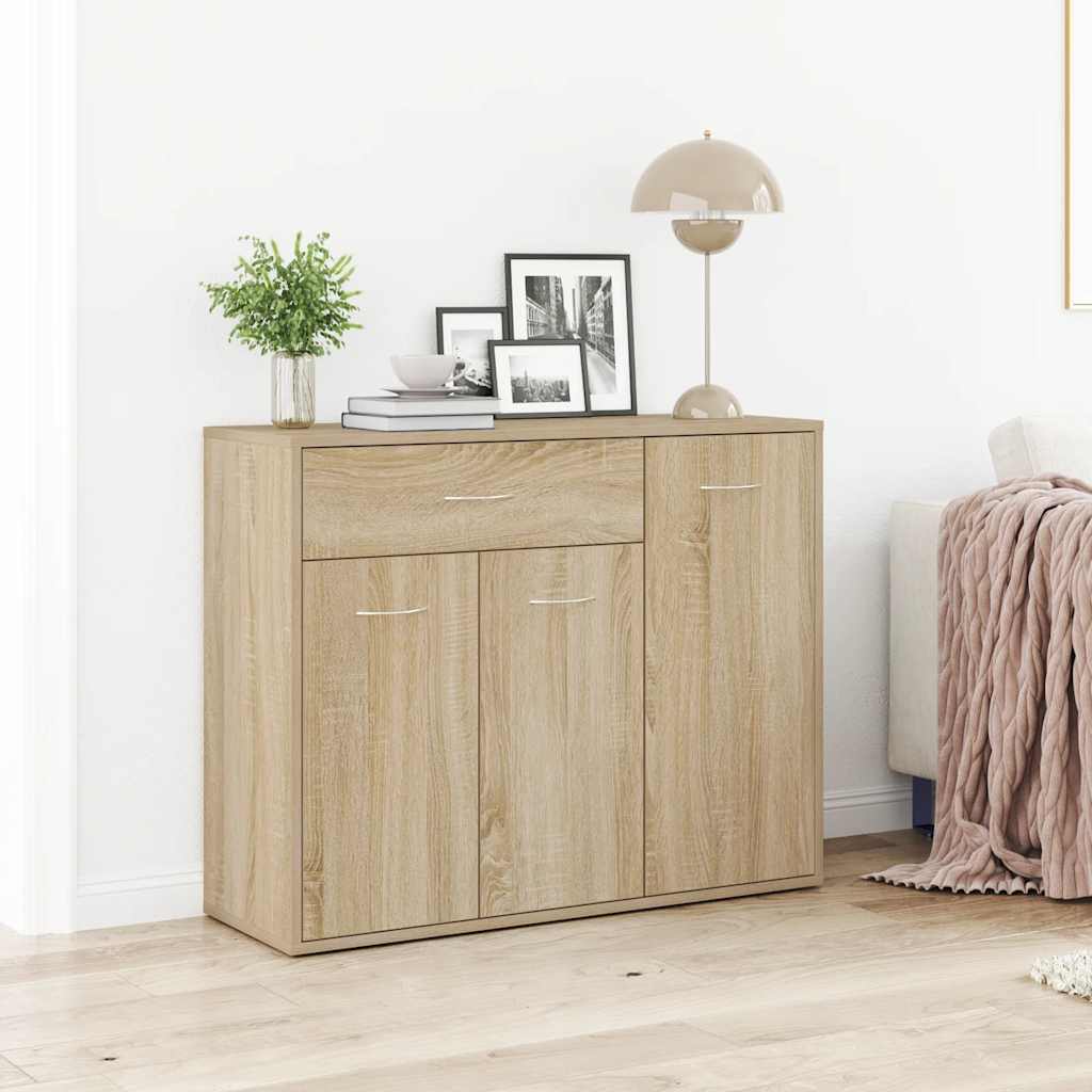 Dressoir 88x30x70 cm bewerkt hout sonoma eikenkleurig is nu te koop bij PeponiXL, paradijselijk wonen!