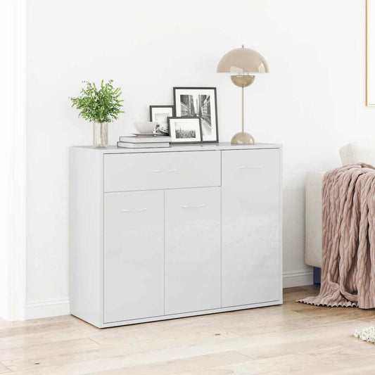 Dressoir 88x30x70 cm bewerkt hout hoogglans wit is nu te koop bij PeponiXL, paradijselijk wonen!