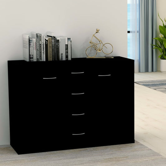 Dressoir 88x30x65 cm bewerkt hout zwart is nu te koop bij PeponiXL, paradijselijk wonen!