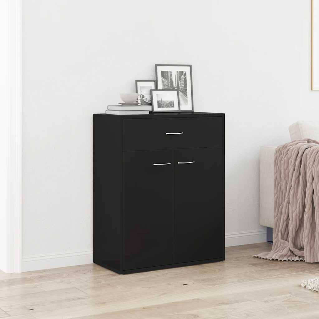 Dressoir 60x30x75 cm bewerkt hout zwart is nu te koop bij PeponiXL, paradijselijk wonen!