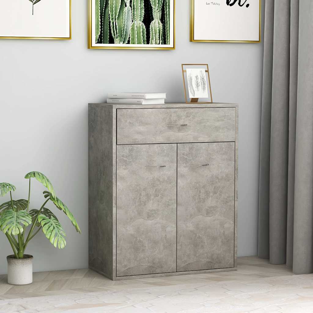 Dressoir 60x30x75 cm bewerkt hout betongrijs is nu te koop bij PeponiXL, paradijselijk wonen!