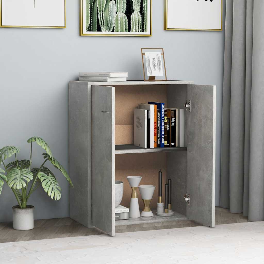 Dressoir 60x30x75 cm bewerkt hout betongrijs is nu te koop bij PeponiXL, paradijselijk wonen!