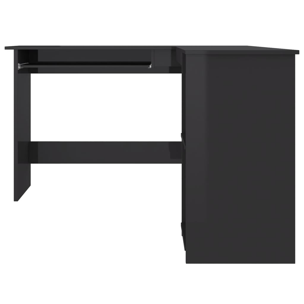 Hoekbureau L-vormig 120x140x75 cm bewerkt hout hoogglans zwart is nu te koop bij PeponiXL, paradijselijk wonen!