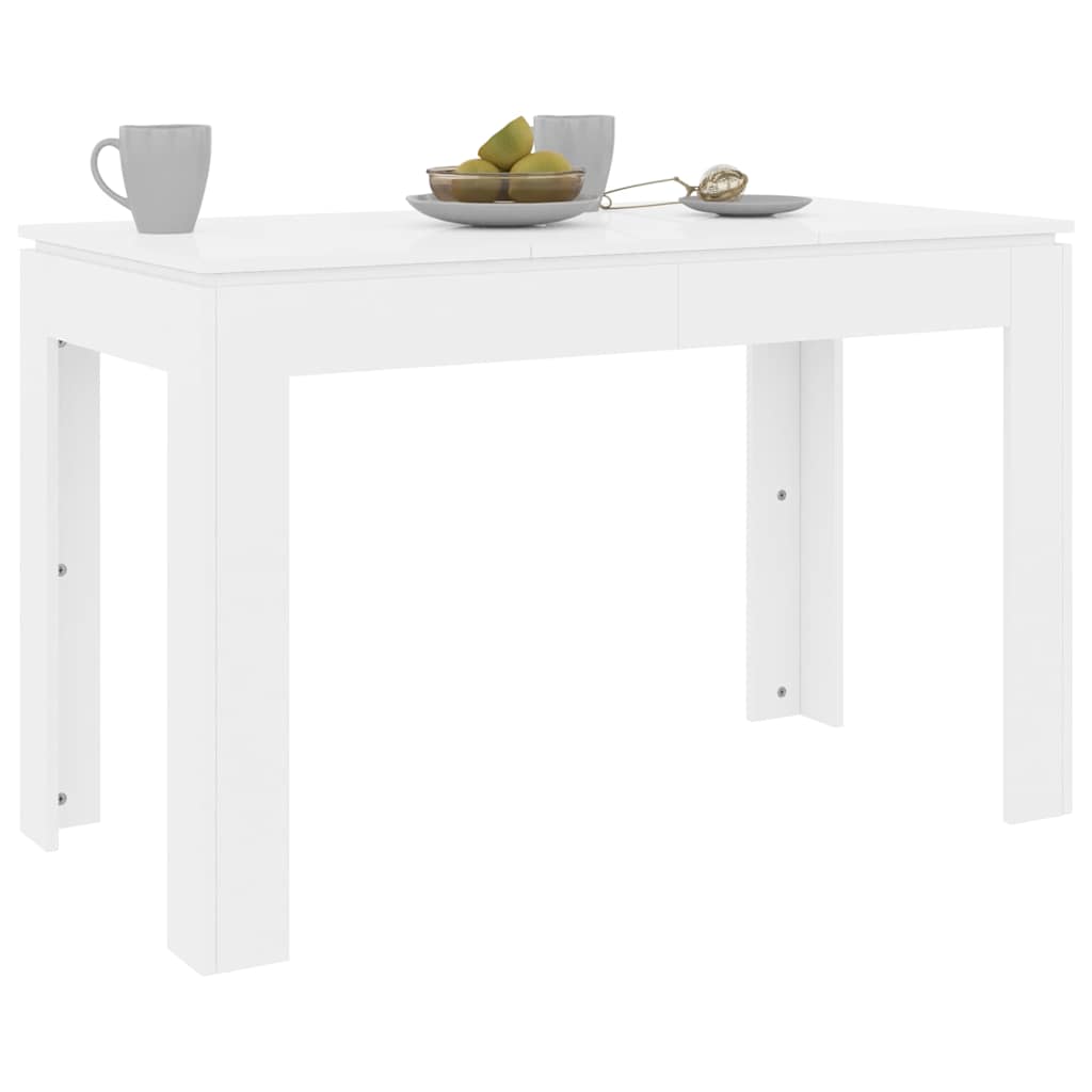 Eettafel 120x60x76 cm bewerkt hout hoogglans wit is nu te koop bij PeponiXL, paradijselijk wonen!