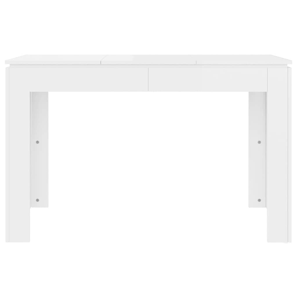 Eettafel 120x60x76 cm bewerkt hout hoogglans wit is nu te koop bij PeponiXL, paradijselijk wonen!