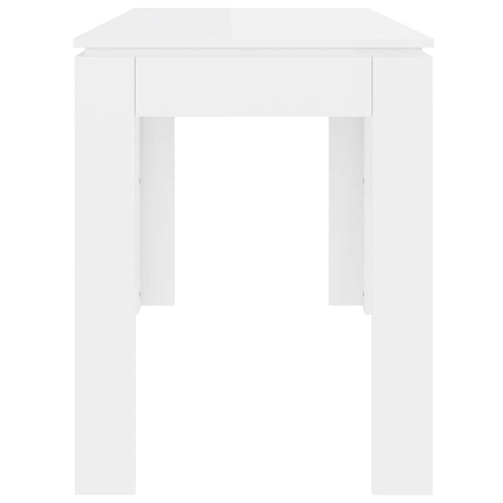 Eettafel 120x60x76 cm bewerkt hout hoogglans wit is nu te koop bij PeponiXL, paradijselijk wonen!