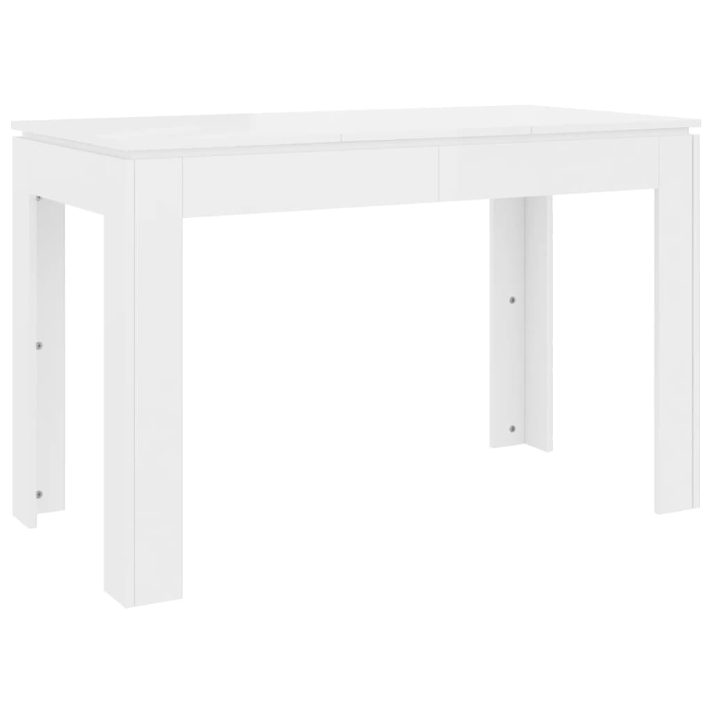 Eettafel 120x60x76 cm bewerkt hout hoogglans wit is nu te koop bij PeponiXL, paradijselijk wonen!