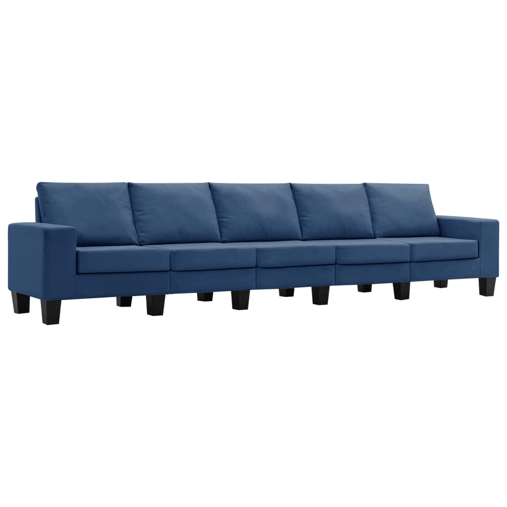 Vijfzitsbank stof blauw is nu te koop bij PeponiXL, paradijselijk wonen!