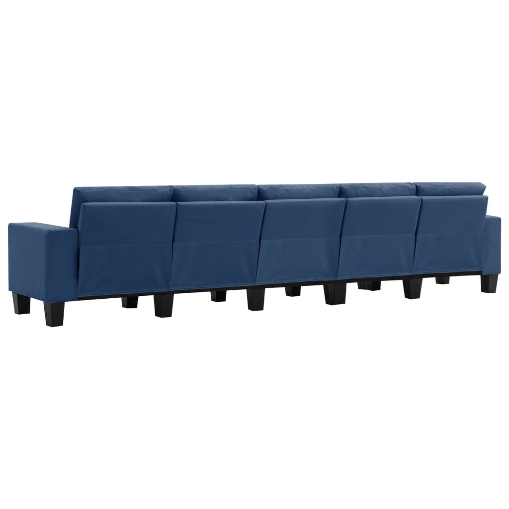 Vijfzitsbank stof blauw is nu te koop bij PeponiXL, paradijselijk wonen!