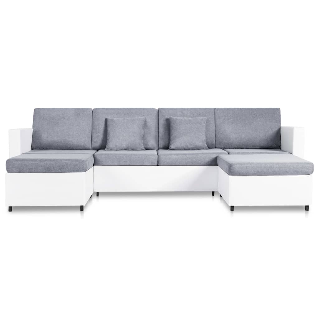 Slaapbank uittrekbaar 4-zits kunstleer wit is nu te koop bij PeponiXL, paradijselijk wonen!