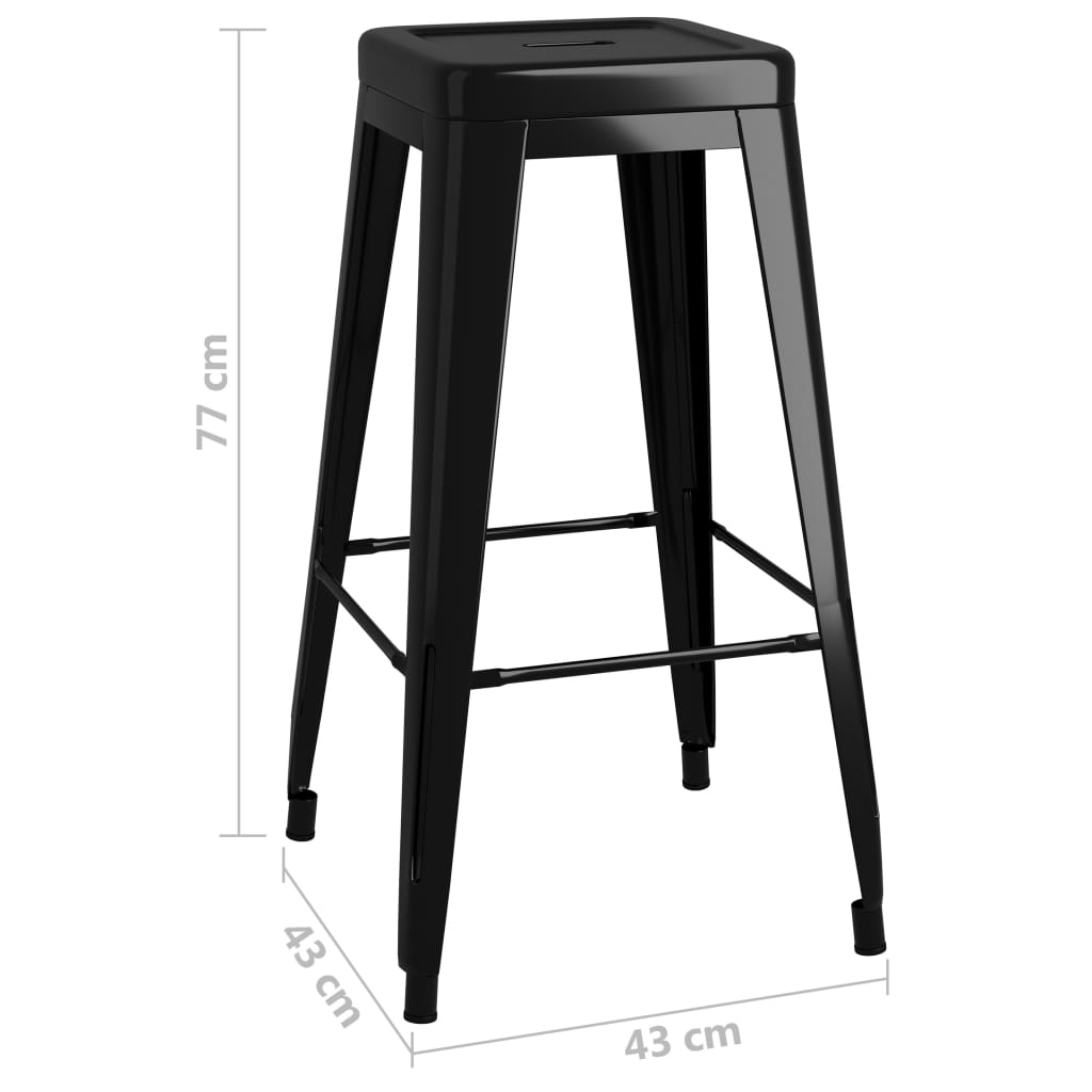 Barkrukken 2 st stapelbaar metaal zwart is nu te koop bij PeponiXL, paradijselijk wonen!
