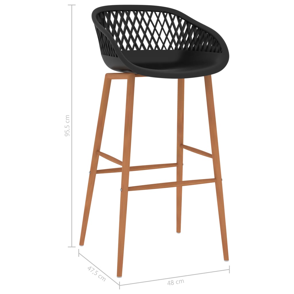 Barstoelen 2 st zwart is nu te koop bij PeponiXL, paradijselijk wonen!
