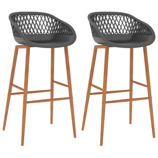 Barstoelen 2 st grijs is nu te koop bij PeponiXL, paradijselijk wonen!