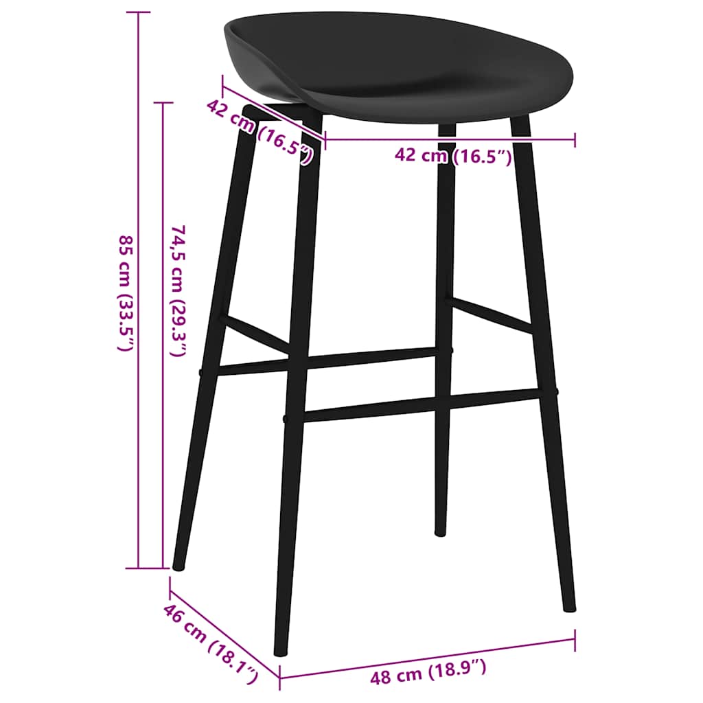 Barstoelen 2 st zwart is nu te koop bij PeponiXL, paradijselijk wonen!
