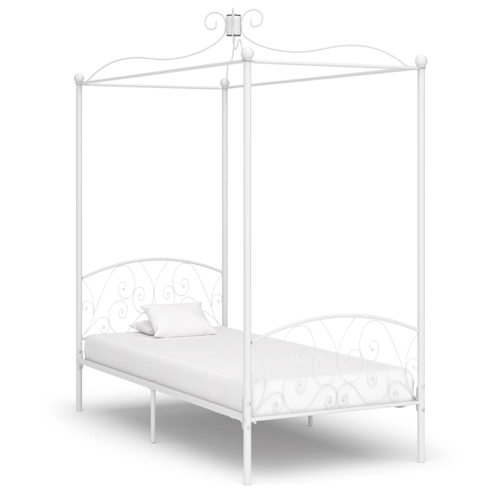 Hemelbedframe metaal wit 100x200 cm is nu te koop bij PeponiXL, paradijselijk wonen!