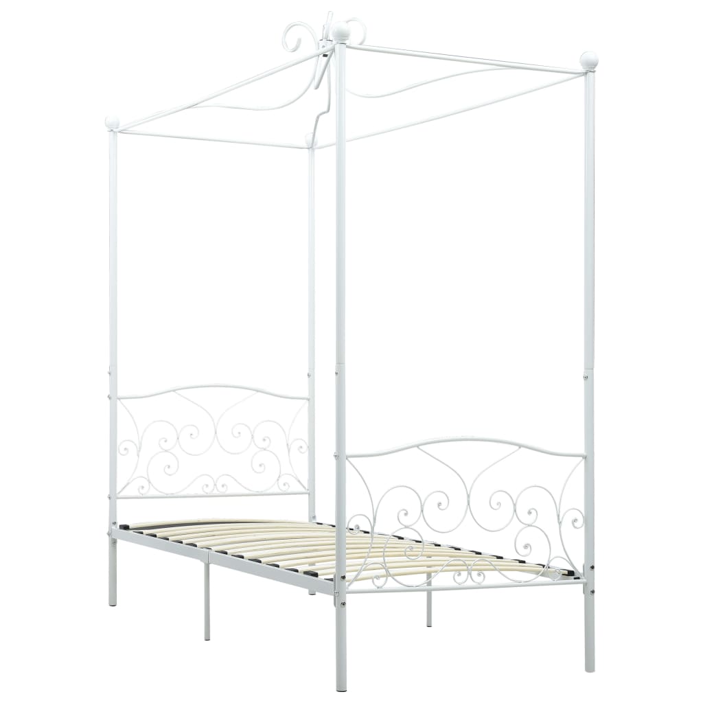 Hemelbedframe metaal wit 100x200 cm is nu te koop bij PeponiXL, paradijselijk wonen!
