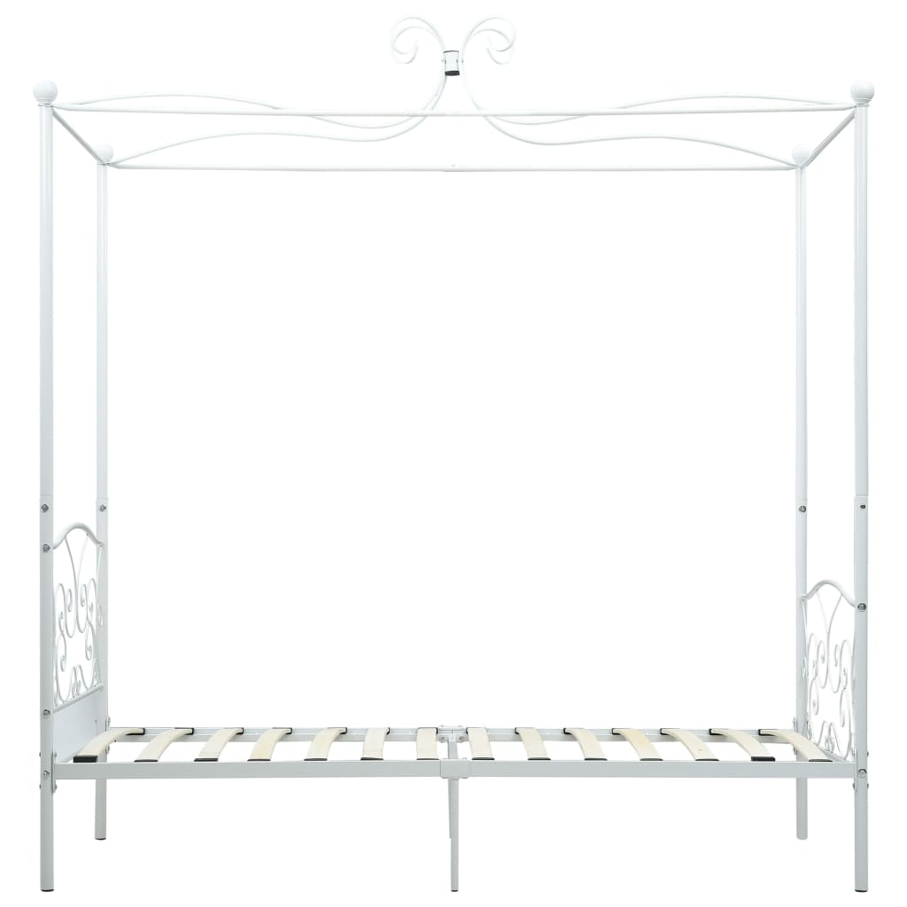 Hemelbedframe metaal wit 100x200 cm is nu te koop bij PeponiXL, paradijselijk wonen!
