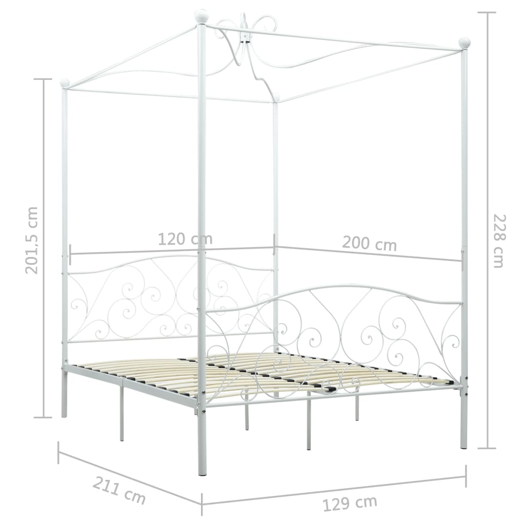 Hemelbedframe metaal wit 120x200 cm is nu te koop bij PeponiXL, paradijselijk wonen!