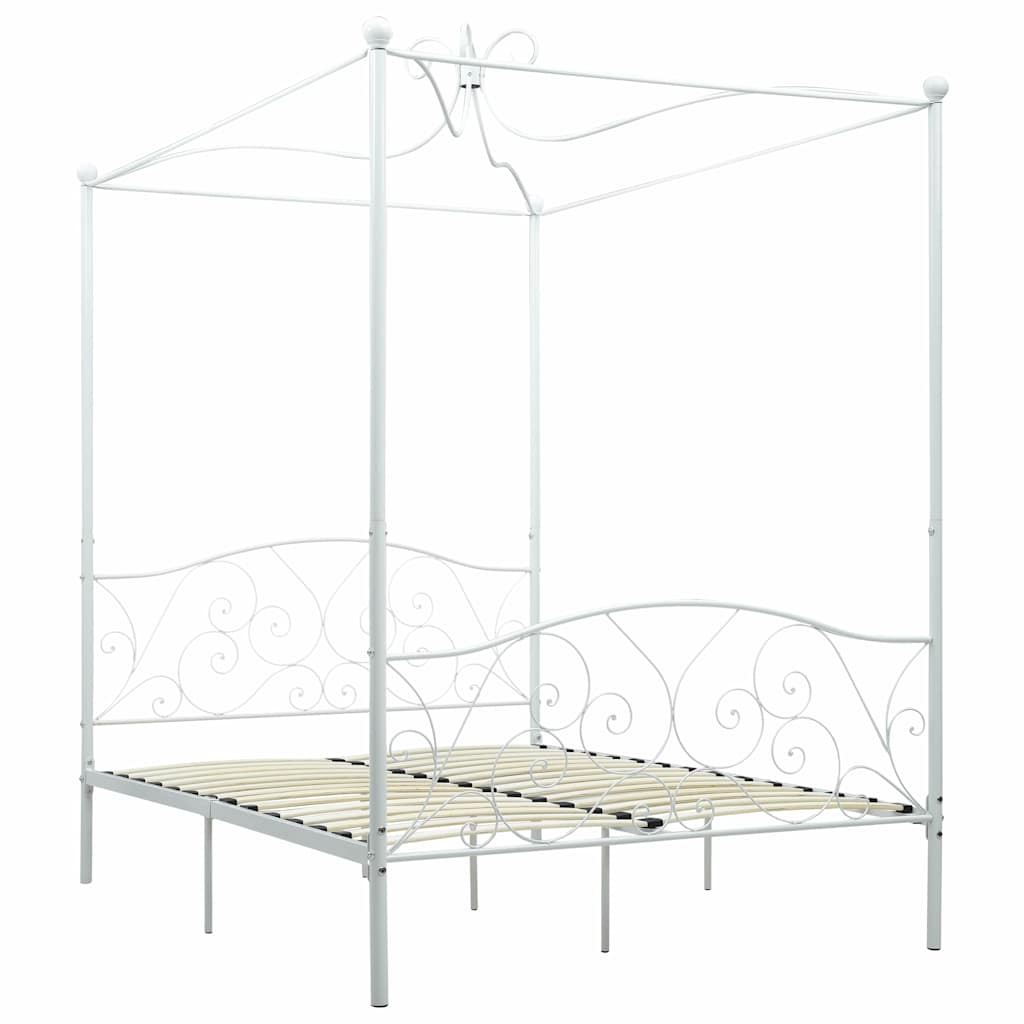 Hemelbedframe metaal wit 140x200 cm is nu te koop bij PeponiXL, paradijselijk wonen!