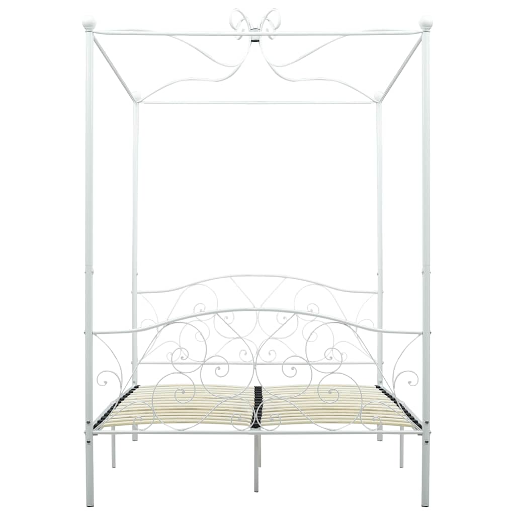 Hemelbedframe metaal wit 140x200 cm is nu te koop bij PeponiXL, paradijselijk wonen!